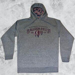 Balloon Fiesta 2019 Large Long Sleeve Gray Unisex Hoodie